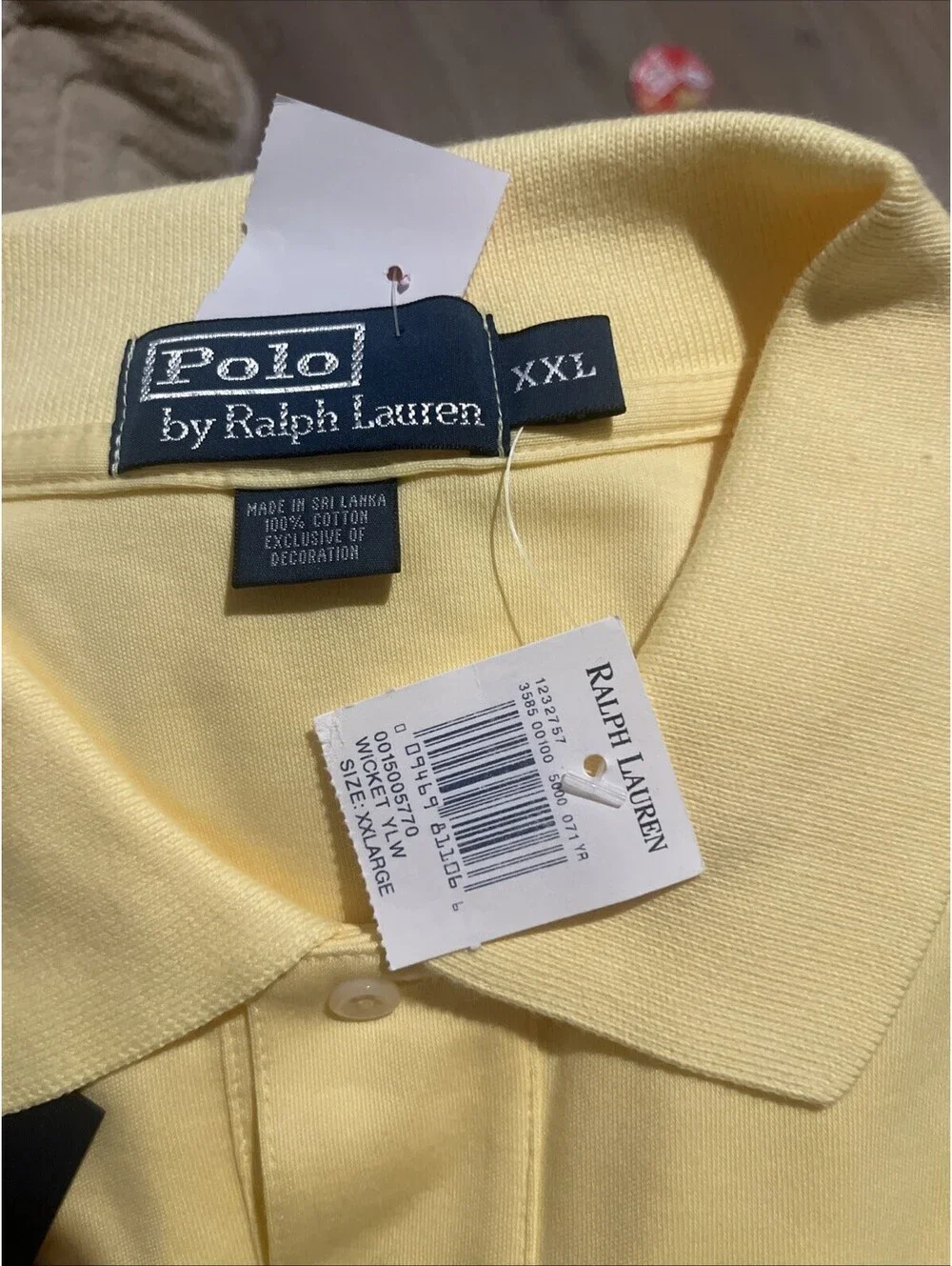 Polo Ralph Lauren Yellow NWT 100% Cotton Polo XXL